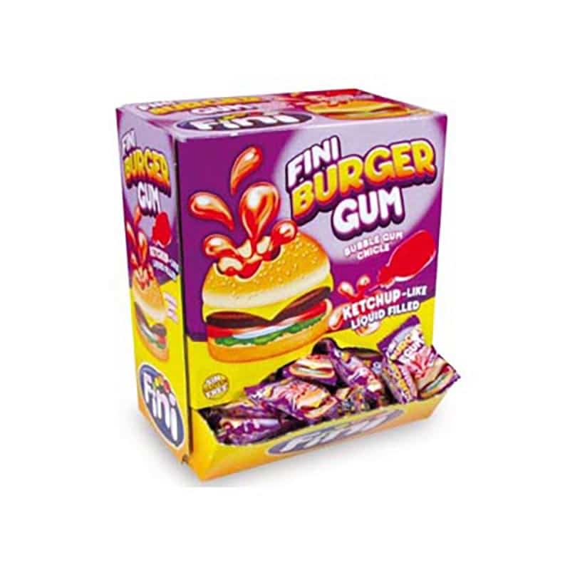 FINI BUBBLE GUM BURGER BOX 200 PZ
